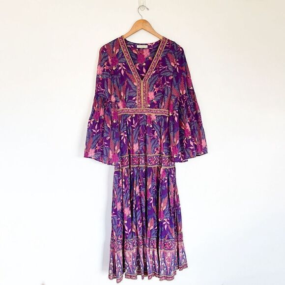 Spell & The Gypsy Collective Bianca Wisteria Purple Organic Cotton Maxi Dress - Picture 2 of 16